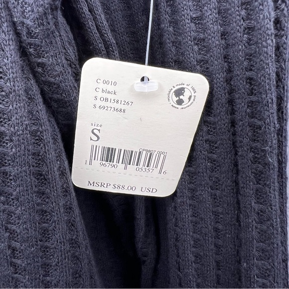 NWT NEW Free People Juicy Long Sleeve Thermal Mock Neck Top in Black Small S - Picture 4 of 7